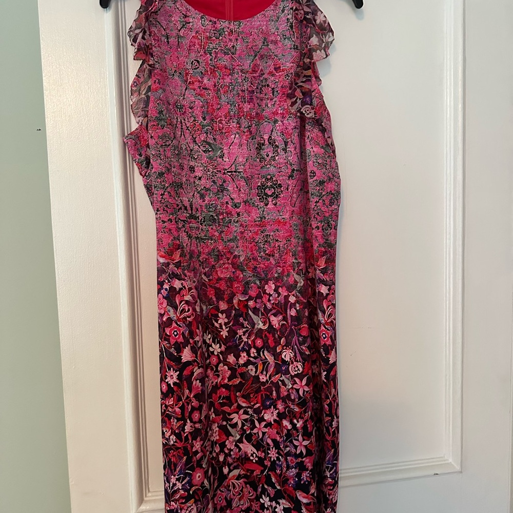 Ellie Tahari Floral Pink Sleeveless Dress NWT!